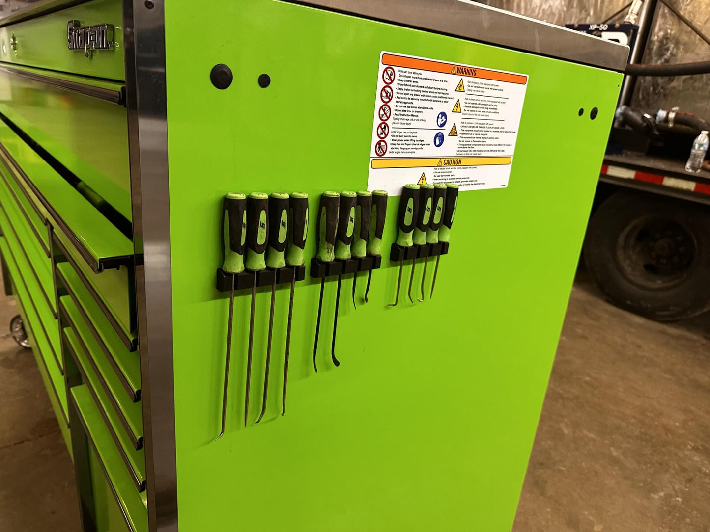 Magnetic Pick & Hook Holder for Toolbox | Modular Mechanic Tool Organizer | Custom Magnetic Tool Rack | 2-12 Tool Holder | Shop Storage
