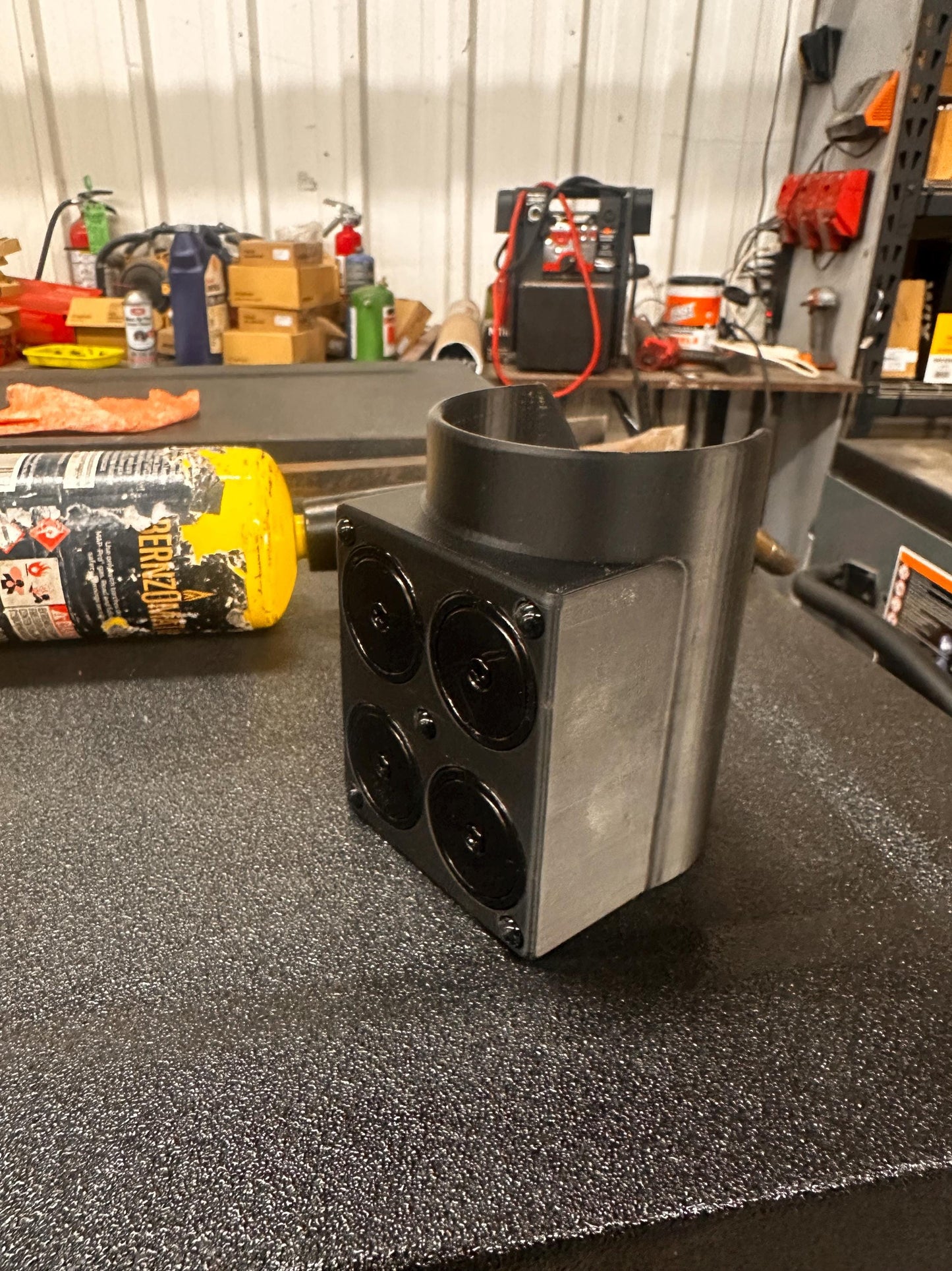 Magnetic Torch Holder for Propane Torch - 600 lb Pull Force - Non-Scratch Rubber Bumpers - Heavy Duty Toolbox Torch Mount