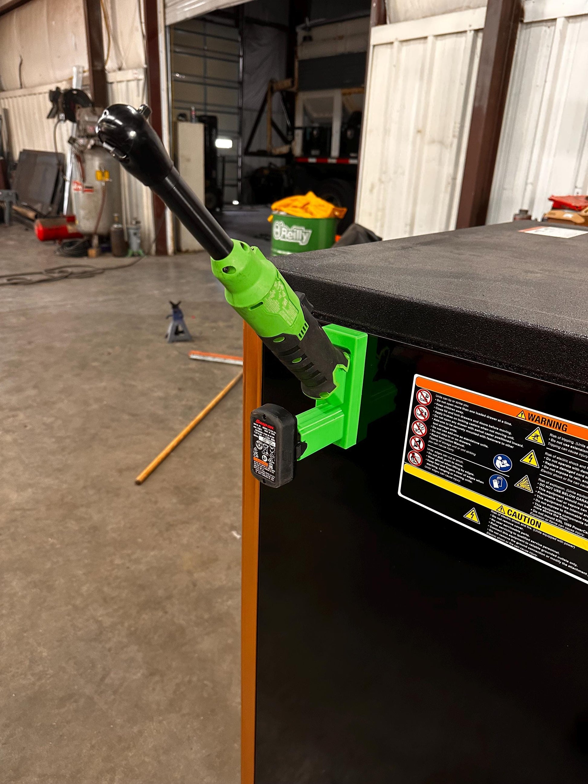 Magnetic Snap-On 14.4V Tool / Battery Holder | 450lb Magnet Force | Locker, Hutch & Power Drawer Mount | Custom Colors Available