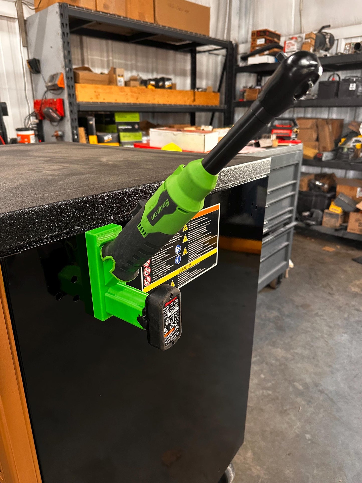 Magnetic Snap-On 14.4V Tool / Battery Holder | 450lb Magnet Force | Locker, Hutch & Power Drawer Mount | Custom Colors Available